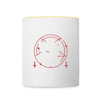 Animals eat people Design for animal abuse - Contrasting Mug - white/yellow - Front