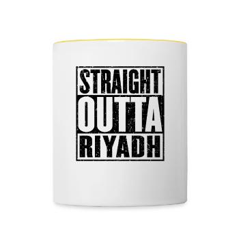 Straight Outta Riyadh - Contrasting Mug - white/yellow - Front