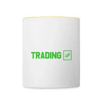 Eat Sleep Trading Repeat Trading Conception pour - Mug contrasté - blanc/jaune - Devant