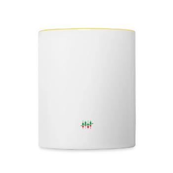 Stay calm and buy the - Contrasting Mug - white/yellow - Front