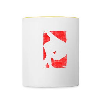Hajime-design For karate and martial arts fans - Contrasting Mug - white/yellow - Front
