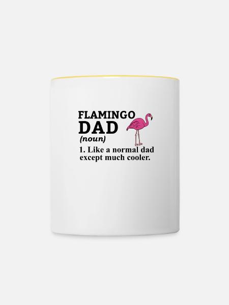 Flamingo Pink Flamingo Flamingo Geschenk - Tasse zweifarbig - Weiß/Gelb