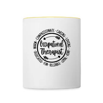 Ergotherapeut Vintage Geschenk - Tasse zweifarbig - Weiß/Gelb - Vorne