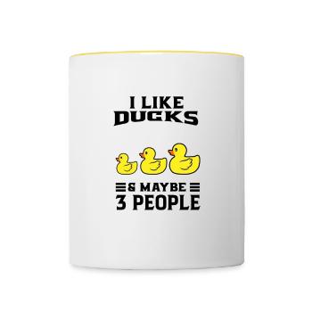 Duck Quitsche Duck Erpel Duck Yellow Rubber Duck - Contrasting Mug - white/yellow - Front