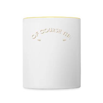 Wine-fan-drinking lover design For scrubbers - Contrasting Mug - white/yellow - Front