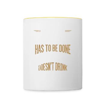Design amateur de vin-fan-boire Pour les épurateurs - Mug contrasté - blanc/jaune - Devant