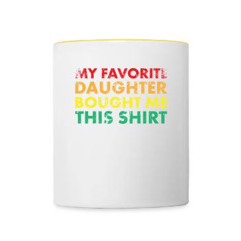 Ma fille préférée m’a donné cette chemise pour - Mug contrasté - blanc/jaune - Devant