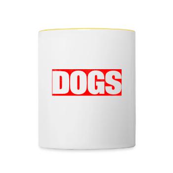 Ich Liebe Hunde, Nicht Sie Entwerfen Für - Tasse zweifarbig - Weiß/Gelb - Vorne