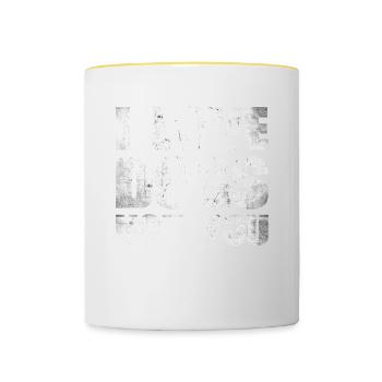 Ich Liebe Hunde, Nicht Sie Entwerfen Für - Tasse zweifarbig - Weiß/Gelb - Vorne