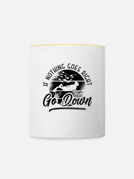 Apnoe Freitaucher Freitauchen Tauchen Geschenkidee - Tasse zweifarbig - Weiß/Gelb