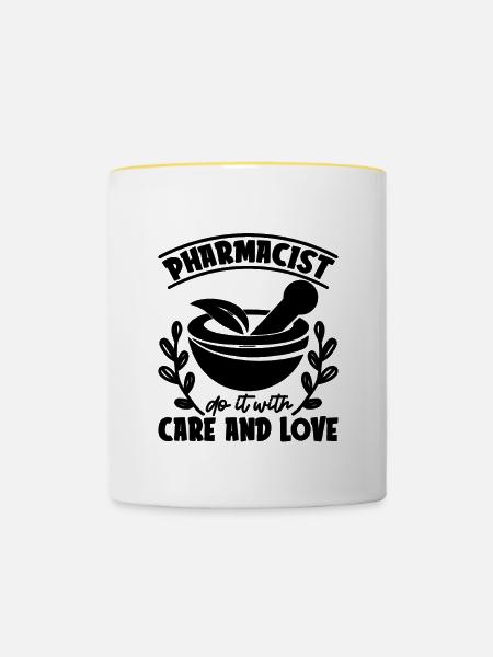 Apotheker Apothekentechniker Coole Geschenkidee - Tasse zweifarbig - Weiß/Gelb