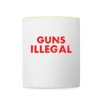 Rendre nos armes illégales et nous le ferons - Mug contrasté - blanc/jaune - Devant