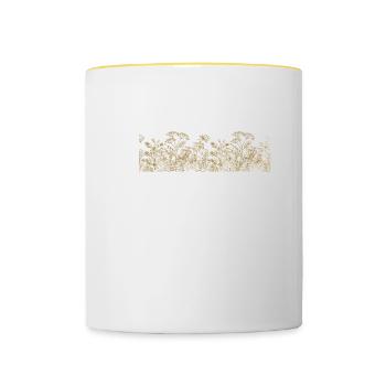 Verbreiten Sie Freundlichkeit Wie Wildflowers - Tasse zweifarbig - Weiß/Gelb - Vorne