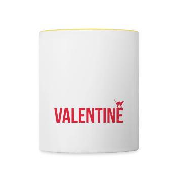 Sphynx-katze Ist Mein Valentinsgruß-entwurf Für - Tasse zweifarbig - Weiß/Gelb - Vorne