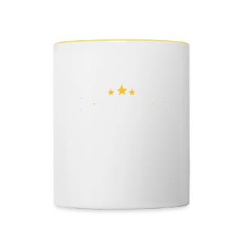 Très probablement mange des biscuits de Noël pour - Mug contrasté - blanc/jaune - Devant