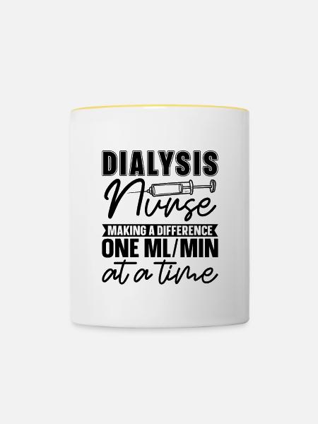 Dialyse Dialysetechniker Nephrologie Geschenkidee - Tasse zweifarbig - Weiß/Gelb