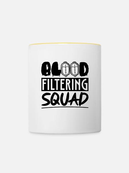 Dialyse Nephrologie Dialysetechniker Geschenkidee - Tasse zweifarbig - Weiß/Gelb