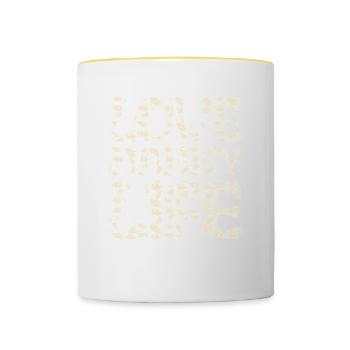 Liebe Nanny Life Für Großmutter Oma - Tasse zweifarbig - Weiß/Gelb - Vorne