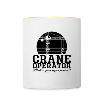 Grutier Grutier Ouvrier de la construction Idée cadeau - Mug contrasté - blanc/jaune - Devant