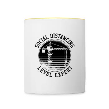 Travailleur de la construction Grue Opérateur Grutier Idée cadeau - Mug contrasté - blanc/jaune - Devant