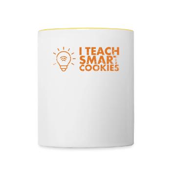 J’enseigne la conception de cookies intelligents pour le - Mug contrasté - blanc/jaune - Devant