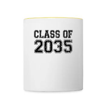 Class Of 2035 - Contrasting Mug - white/yellow - Front