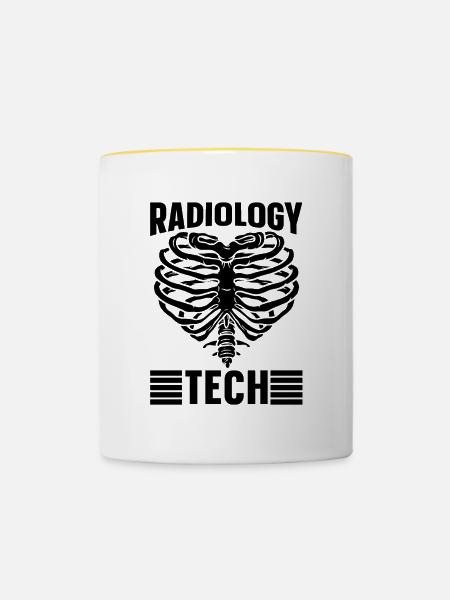 Radiologie Rad Techs Röntgentechniker Geschenkidee - Tasse zweifarbig - Weiß/Gelb