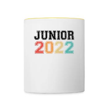 Junior 2022 Retro Jahrgang - Tasse zweifarbig - Weiß/Gelb - Vorne