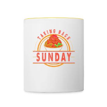 Sonntag Für Gefrorenen Süßen Fan Zurücknehmen - Tasse zweifarbig - Weiß/Gelb - Vorne