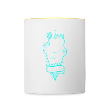 Dies Wird Gelato Meine Zeit Für Gefrorenes In - Tasse zweifarbig - Weiß/Gelb - Vorne