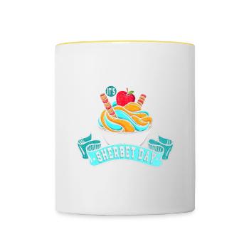 So Shorty, It Is Sorbet-tag Pour les fans de Frozen - Mug contrasté - blanc/jaune - Devant