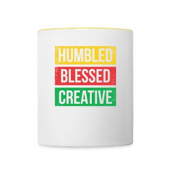 Humbled Blessed Creative Unique For Pride African - Contrasting Mug - white/yellow - Front