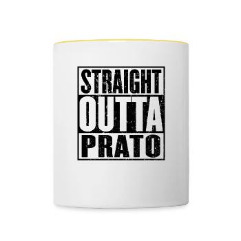Direkt Outta Prato - Tasse zweifarbig - Weiß/Gelb - Vorne