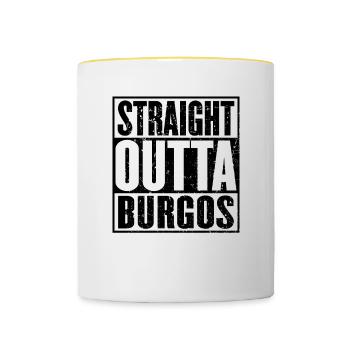 Direkt Outta Burgos - Tasse zweifarbig - Weiß/Gelb - Vorne