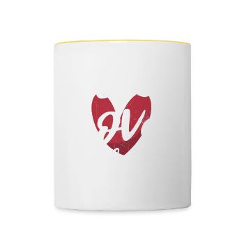 Peace Love Melanin For Proud African Americans - Contrasting Mug - white/yellow - Front