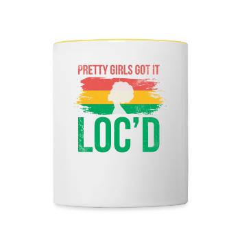 Hübsche Mädchen Haben Es Für Den Afrikanischen - Tasse zweifarbig - Weiß/Gelb - Vorne