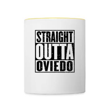 Gerade Outta Oviedo - Tasse zweifarbig - Weiß/Gelb - Vorne