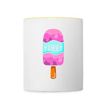 Lecker Für Gefrorene Süße Fans - Tasse zweifarbig - Weiß/Gelb - Vorne
