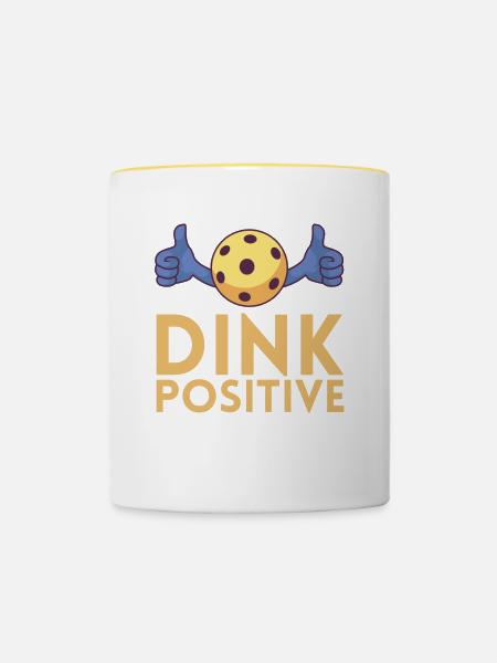 Dink Positiv Für Pickleball-spieler Oder - Tasse zweifarbig - Weiß/Gelb