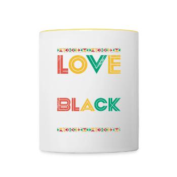 Love Black People Like You Love Black For - Contrasting Mug - white/yellow - Front
