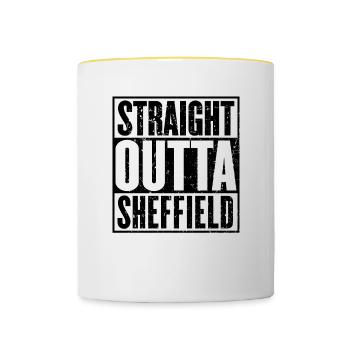 Straight Outta Sheffield Vintage - Contrasting Mug - white/yellow - Front