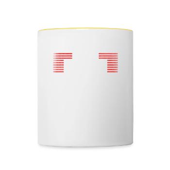 Full-time feminist design for feminists - Contrasting Mug - white/yellow - Front