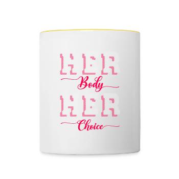 Votre corps Son choix Design pour les féministes - Mug contrasté - blanc/jaune - Devant