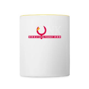 Honk your horn when designing feminist design for - Contrasting Mug - white/yellow - Front