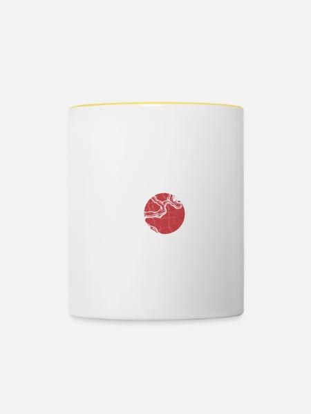 Nehmen Sie Sich Zeit, Es Ist Der Schnellste Weg, - Tasse zweifarbig - Weiß/Gelb