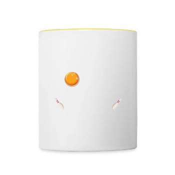 Bowl Design Für Bowler Bowling Team Player Sport - Tasse zweifarbig - Weiß/Gelb - Vorne