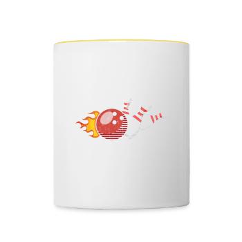 Bowl Design Bowling Player Sport Für Bowler - Tasse zweifarbig - Weiß/Gelb - Vorne