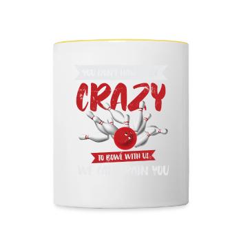 Bowl Design For Bowler Bowling Player Sport - Contrasting Mug - white/yellow - Front