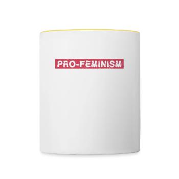 Pro Choice Pro Féminisme Pro Cats Design Pour - Mug contrasté - blanc/jaune - Devant