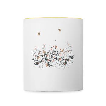 Verbreiten Sie Freundlichkeit Wie Wildflowers - Tasse zweifarbig - Weiß/Gelb - Vorne